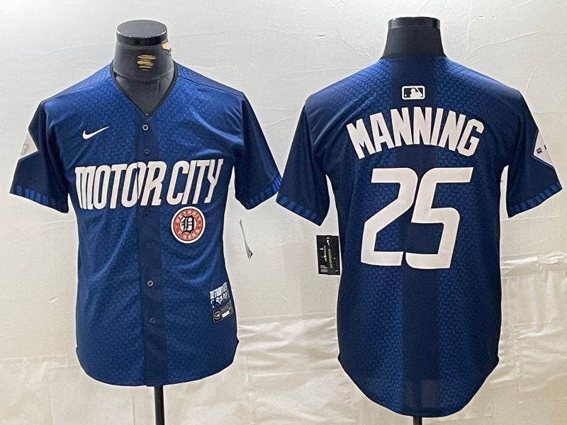 Men Detroit Tigers #25 Manning Blue City Edition Nike 2024 MLB Jersey style 4